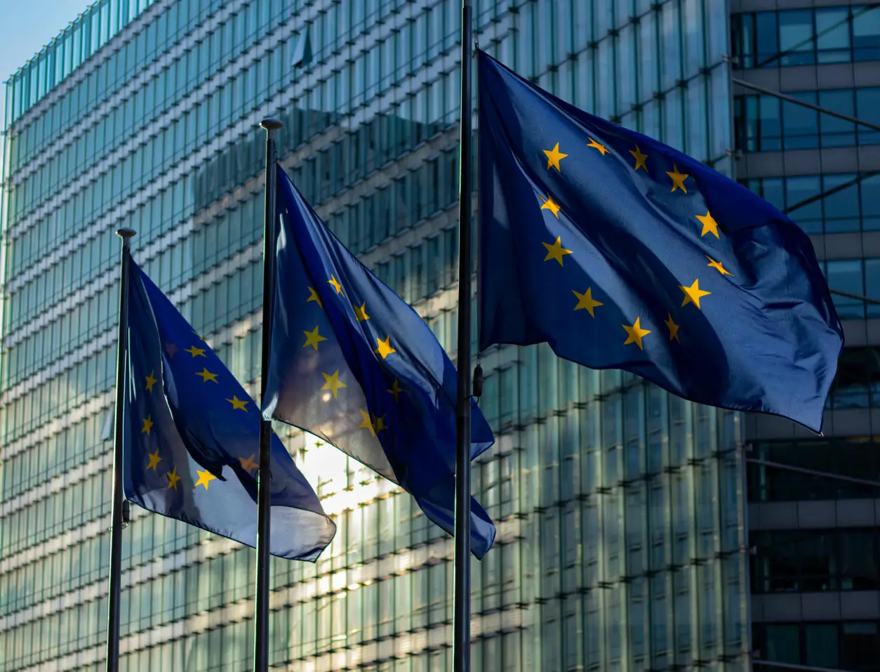 three European flags